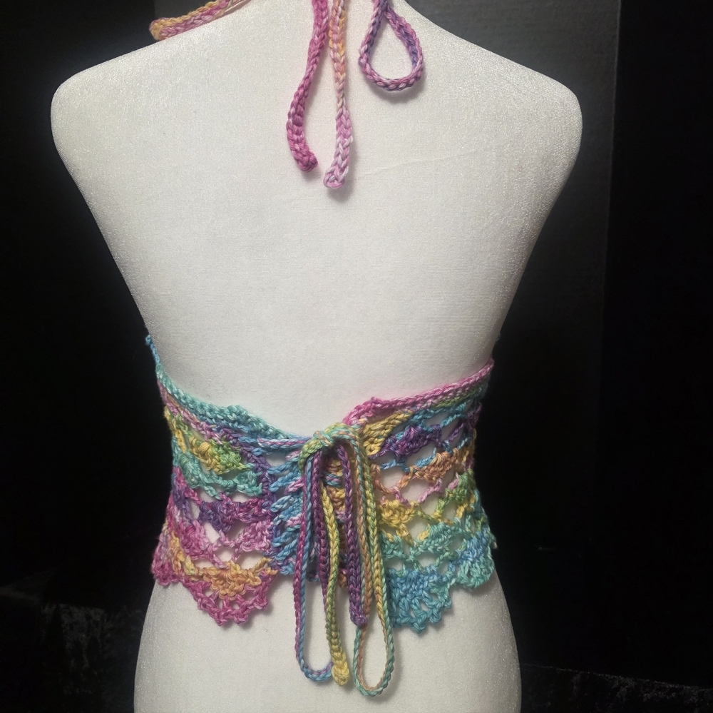 Festival Crocheted Halter Top - Picture 4 of 11
